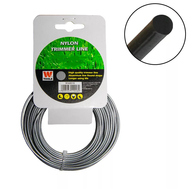 Fűnyíró damil 2,4mm 15m alu kör profi Trimmer Line