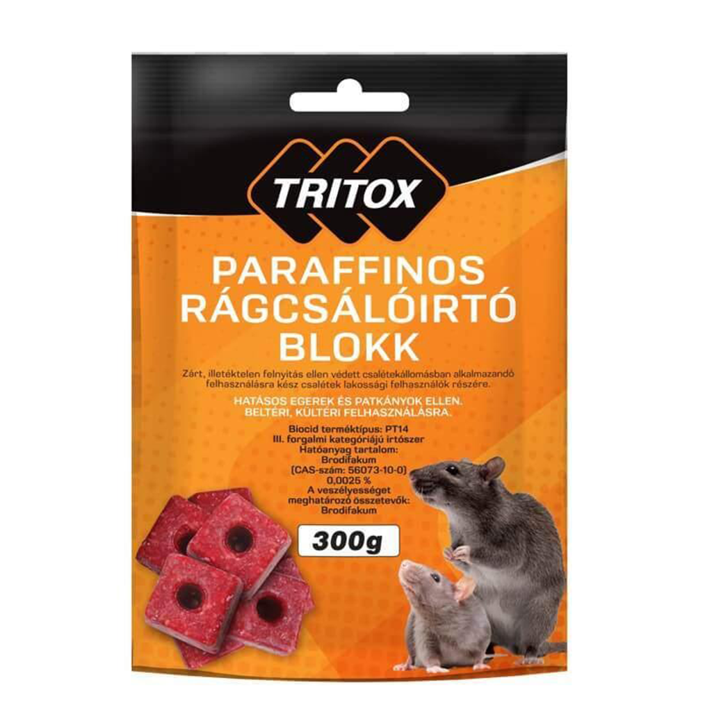 TRITOX – paraffinos rágcsálóirtó blokk 300 g