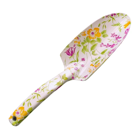 Virágmintás fém kerti ültetőlapát